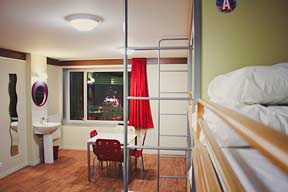 A dorm room at St. Christopher's Inn, Paris.